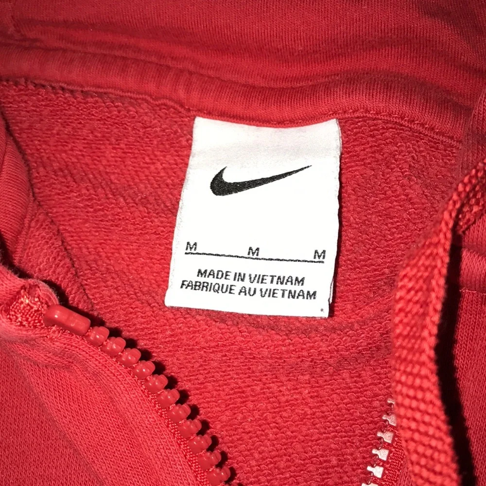 Nike Red Zip-Up Hoodie with Detroit‎ D Logo